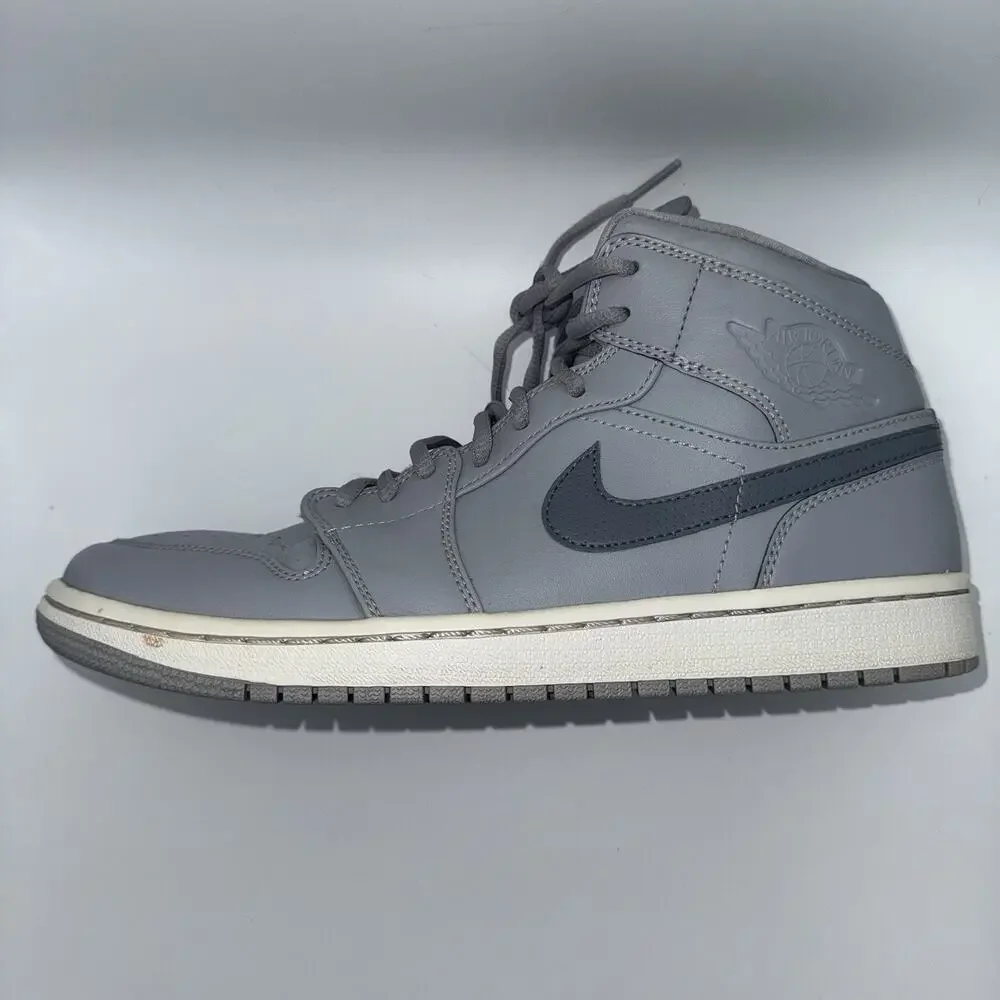 Nike Air Jordan 1 Mid Wolf Grey 554724-033 Men’s Size 8.5 Basketball Shoes